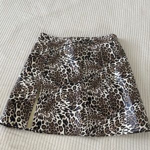 princess polly leopard print leather skirt
